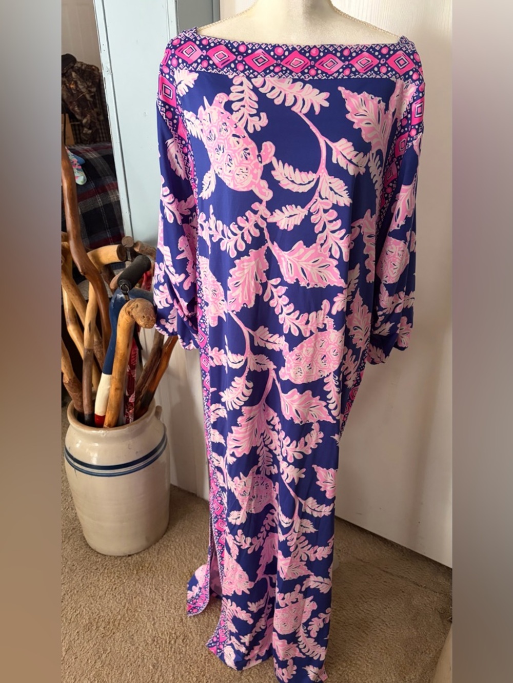 Lilly Pulitzer Silva Maxi Dress in Galaxy Blue Print